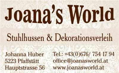 Visitenkarte Joanasworld Hussenverleih